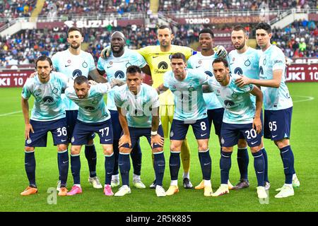 Torino, Italia. 03rd giugno, 2023. La partenza 11 dell'Inter per la Serie A match tra Torino e Inter allo Stadio Olimpico di Torino. (Photo Credit: Gonzales Photo/Alamy Live News Foto Stock