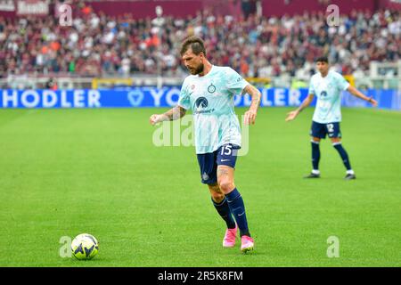 Torino, Italia. 03rd giugno, 2023. Francesco Acerbi (15) dell'Inter visto durante la Serie Un match tra Torino e Inter allo Stadio Olimpico di Torino. (Photo Credit: Gonzales Photo/Alamy Live News Foto Stock