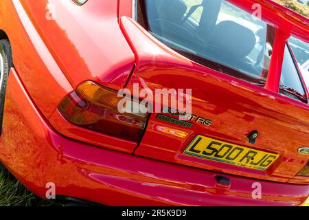 1994 Ford Escort RS Cosworth. Incontro con auto d'epoca alla Hanley Farm, Chepstow. Foto Stock