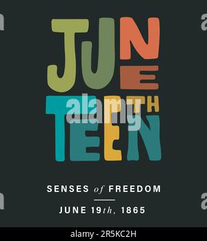 Junetsexh Freedom Day background Design. Banner, poster, illustrazione Illustrazione Vettoriale