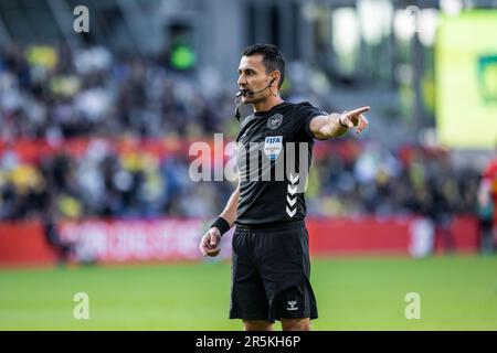 Broendby, Danimarca. 29th maggio 2023. Arbitro Sandi Putros visto durante la Superliga match 3F tra Broendby IF e FC Nordsjaelland allo Stadion di Broendby a Broendby. (Photo credit: Gonzales Photo - Dejan Obretkovic). Foto Stock