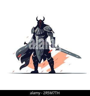 Immagine di guerriero con armi. Antico guerriero soldato. Illustrazione vettoriale Illustrazione Vettoriale