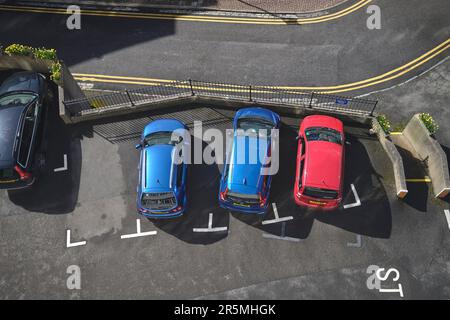 Residential Car Park Seabank Flats Penarth Glamorgan South Wales UK Foto Stock