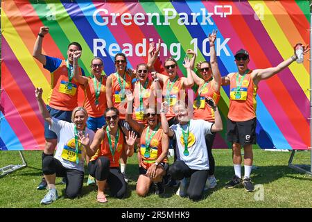 Reading, Berkshire, Regno Unito. 04th giugno, 2023. Green Park 10k 2023, Road Running Event in Reading, Berkshire, UK Credit: Vit Javorik/Alamy Live News Credit: Vit Javorik/Alamy Live News Foto Stock