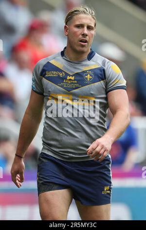 Newcastle, Regno Unito. 4th giugno 2023Tom Lineham of Wakefield Trinity durante la partita di Super League tra Hull Football Club e Warrington Wolves a St. James's Park, Newcastle, domenica 4th giugno 2023. (Foto: Mark Fletcher | NOTIZIE MI) Credit: NOTIZIE MI & Sport /Alamy Live News Foto Stock