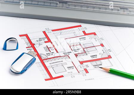 Progettare e progettare una casa in cui vivere Foto Stock