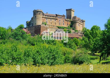 Chateau de Castelnau-Bretenoux, Museo, Prudhomat, dipartimento Lot, Midi-Pirenei, Francia Foto Stock