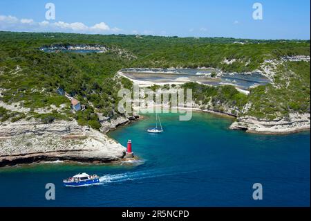 Fjord, Goulet de Bonifacio, Bonifacio, Corsica, Francia Foto Stock