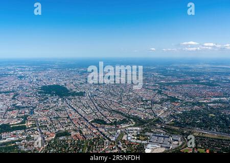 Veduta aerea di Berli, da ovest a est, capitale, Berlino, Germania Foto Stock