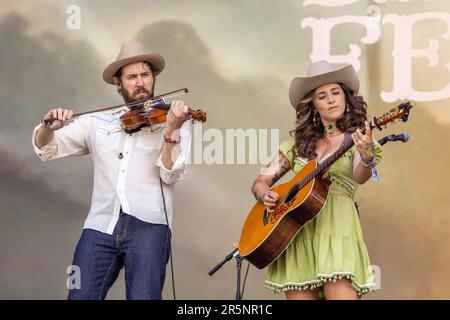 Lexington, Stati Uniti. 04th giugno, 2023. Il musicista Sierra Ferrell durante il Railbird Music Festival il 4 giugno 2023, a Lexington, Kentucky (Foto di Daniel DeSlover/Sipa USA) Credit: Sipa USA/Alamy Live News Foto Stock