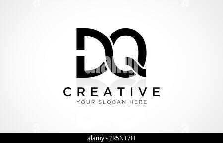 Modello vettoriale DQ Letter Logo Design. Lettera iniziale alfabetica DQ Logo Design con riflessione lucida Business Illustration. Illustrazione Vettoriale