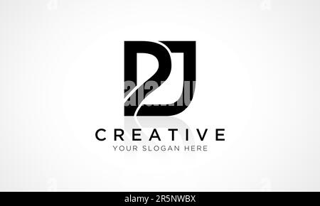 Disegno del logo Pj lettera alfabetica con icona vettoriale a riflessione lucida. Lettera iniziale Pj Logo Design Vector per le aziende. Elegante min Illustrazione Vettoriale