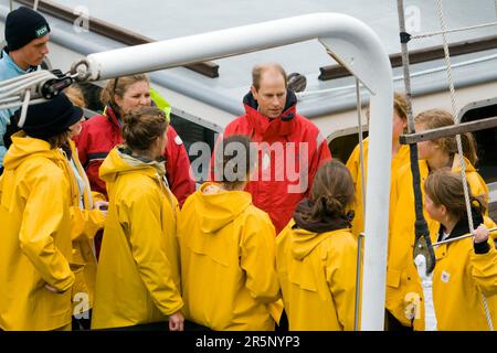 Prince Edward a bordo della nave da addestramento Spirit of New Zealand, Auckland, Nuova Zelanda, giovedì 05 novembre 2009. Foto Stock