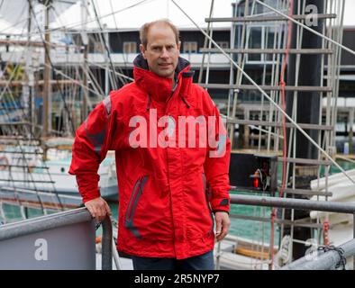 Prince Edward a bordo della nave da addestramento Spirit of New Zealand, Auckland, Nuova Zelanda, giovedì 05 novembre 2009. Foto Stock