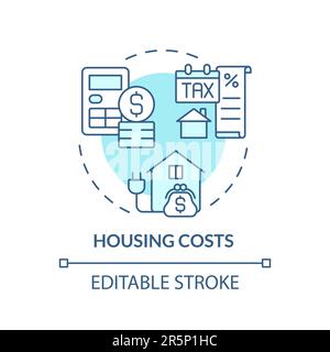 Costi di alloggio icona concetto turchese Illustrazione Vettoriale