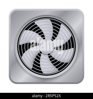 Ventola di scarico. Ventola, refrigeratore per il computer. Illustrazione vettoriale. EPS 10. Illustrazione Vettoriale