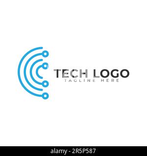 eps10 vettore lettera iniziale c modello logo isolato su sfondo bianco Illustrazione Vettoriale