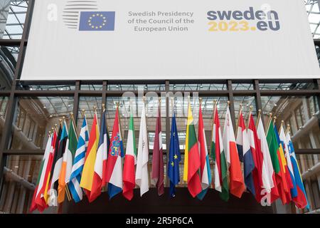 Justus Lipsius edificio del Consiglio dell'Unione europea nel quartiere europeo di Bruxelles, Belgio © Wojciech Strozyk / Alamy Stock Photo *** Local Cap Foto Stock