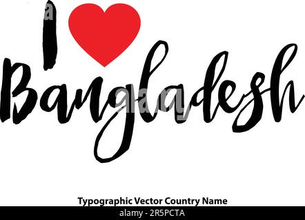 Nome del paese in elegante tipografia testo lettering Vector Art Design Illustrazione Vettoriale