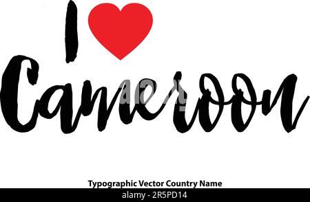 Nome del paese in elegante tipografia testo lettering Vector Art Design Illustrazione Vettoriale