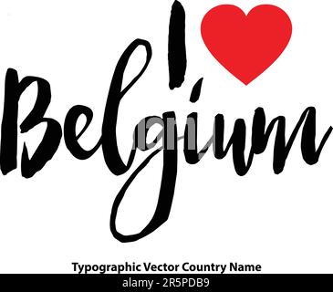 Nome del paese in elegante tipografia testo lettering Vector Art Design Illustrazione Vettoriale