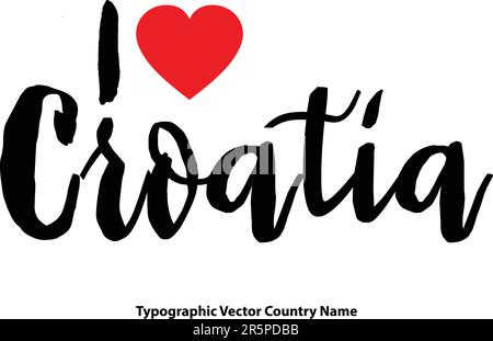 Nome del paese in elegante tipografia testo lettering Vector Art Design Illustrazione Vettoriale
