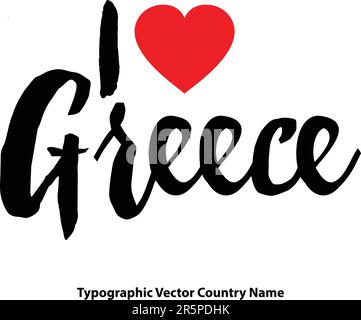 Nome del paese in elegante tipografia testo lettering Vector Art Design Illustrazione Vettoriale