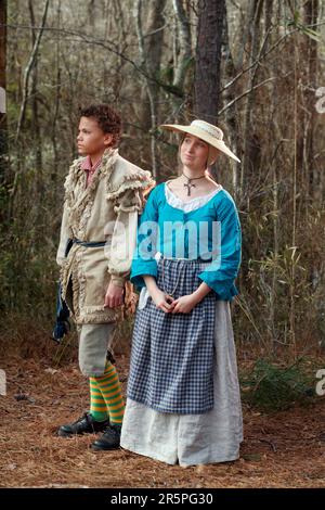 Ritratti di Reenactors a Moores Creek National Battleground, North Carolina Foto Stock