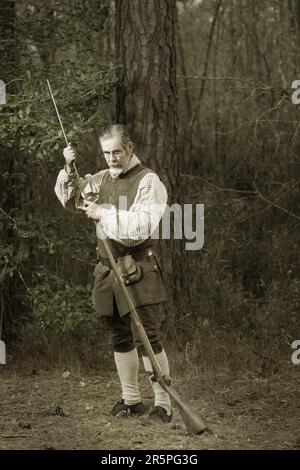 Ritratti di Reenactors a Moores Creek National Battleground, North Carolina Foto Stock