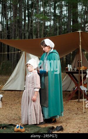 Ritratti di Reenactors a Moores Creek National Battleground, North Carolina Foto Stock