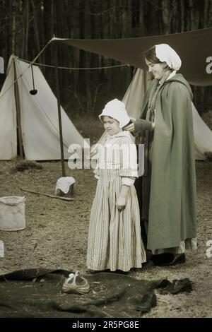 Ritratti di Reenactors a Moores Creek National Battleground, North Carolina Foto Stock