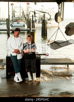 Pescatori colpiti da Deepwater Horizon Oil Spill Foto Stock