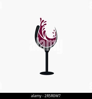 Bicchiere di vino rosso vettore Illustrazione Vettoriale