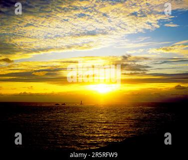 Inghilterra. Cornovaglia. Fine della terra. Tramonto. Foto Stock