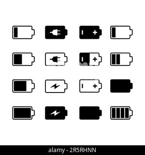 Icone della batteria impostare Illustrazione Vettoriale