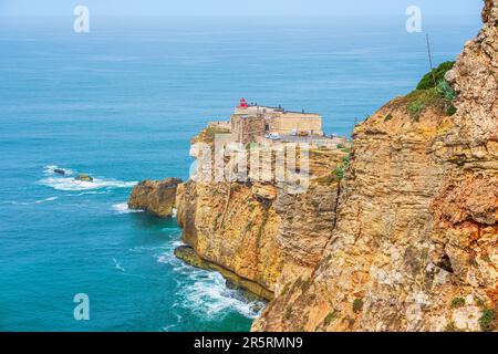 Portogallo, Regione Centrale, Nazaré, promontorio di Sitio, Forte di San Michele Arcangelo (Forte de Sao Miguel Arcanjo) Foto Stock