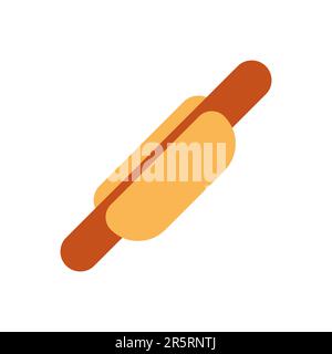 Gustoso divino appetitoso delizioso yummy Hot Dog fast food icona. Illustrazione vettoriale in stile cartoon piatto minimo isolato su sfondo bianco. Per ve Illustrazione Vettoriale