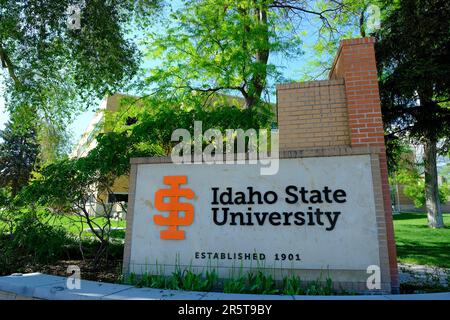 Idaho state University ISU segno a Pocatello Idaho college di istruzione superiore Foto Stock