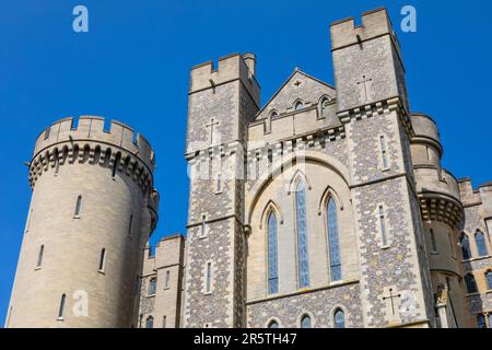 Sussex, Regno Unito - Aprile 29th 2023: Veduta dello storico Castello di Arundel ad Arundel, Sussex Occidentale. Foto Stock