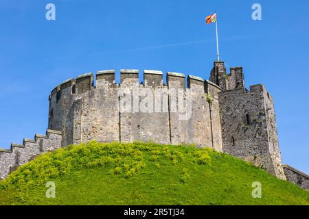 Sussex, Regno Unito - Aprile 29th 2023: La fortezza presso lo storico Castello di Arundel ad Arundel, Sussex Occidentale. Foto Stock