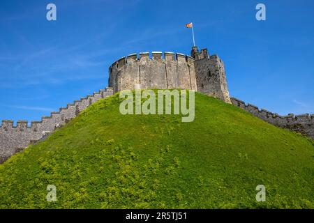 Sussex, Regno Unito - Aprile 29th 2023: La fortezza presso lo storico Castello di Arundel ad Arundel, Sussex Occidentale. Foto Stock