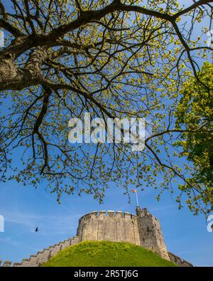 Sussex, Regno Unito - Aprile 29th 2023: La fortezza presso lo storico Castello di Arundel ad Arundel, Sussex Occidentale. Foto Stock