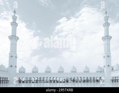 La splendida vista della Grande Moschea Sheikh Zayed ad Abu Dhabi, Emirati Arabi Uniti. Foto Stock