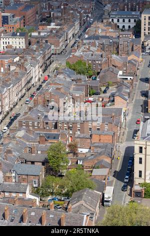 Liverpool, regno unito 16 maggio 2023 Vista aerea dei sobborghi di Liverpool Foto Stock