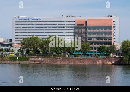 L'Ospedale Universitario di Francoforte è l'ospedale dell'Università Johann Wolfgang Goethe Frankfurt am Main (KGU) di Francoforte sul meno Foto Stock