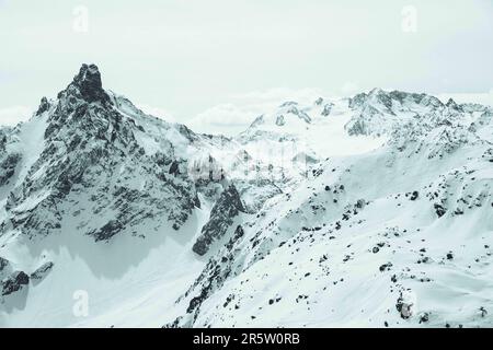 Cima della montagna a Les Menuires Foto Stock