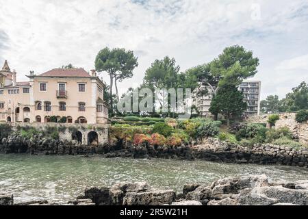 Casa de Santa Maria (Casa di Santa Maria) sull'estuario del fiume Tago a Cascais, Portogallo Foto Stock