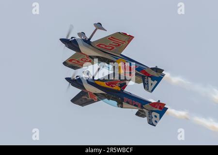 Flying Bulls al Pardubice Air Show 2023 a Pardubice, Repubblica Ceca Foto Stock