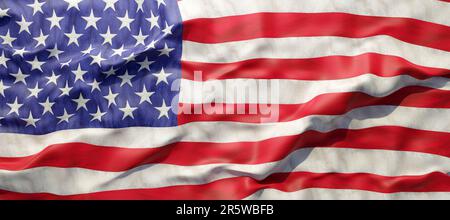 USA flag wave background, American National Holiday, Memorial and Independence Day, luglio 4th. rendering 3d Foto Stock