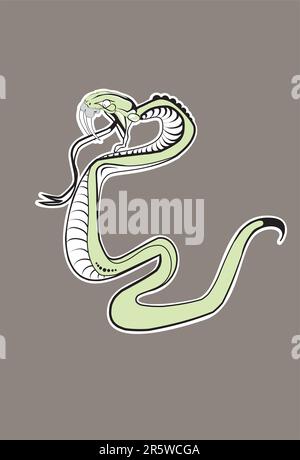Illustrazione vettoriale. Green Snake Illustrazione Vettoriale